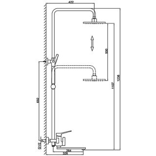 Душевая стойка Frap F2462-9 Оружейная сталь